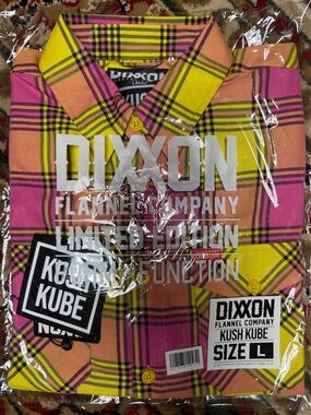 DIXXON Kush Kube Pink Yellow Plaid Casual Button-Down Shirt